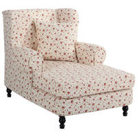SESSEL XXL Karley Bezug Flachgewebe Buche nussbaum dunkel / geblümt beige - Beige, Kunststoff (149/103/103cm) - 58aufmkessel