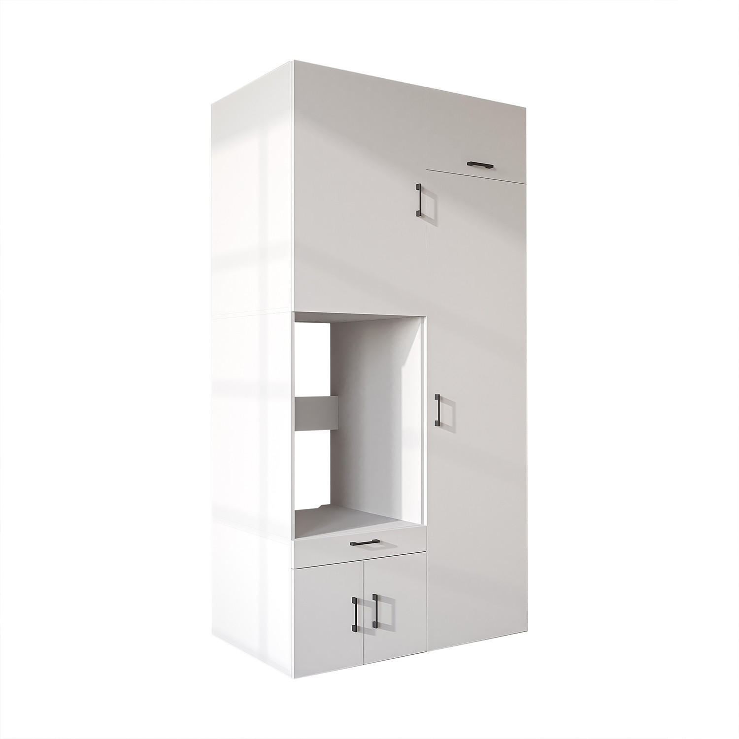WASCHMASCHINENSCHRANK Serie 3 127cm Breit, 240cm Hoch - Weiß, Holzwerkstoff (127/240/67cm)