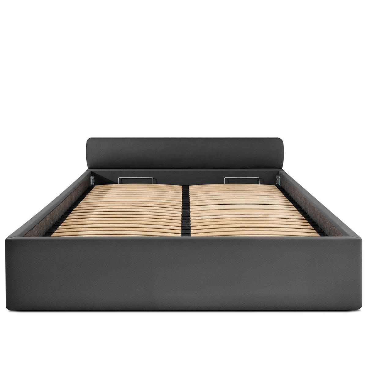 POLSTERBETT LUNEO - Anthrazit/Schwarz, Holz/Holzwerkstoff (162/204cm) - KONSIMO®