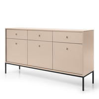 SIDEBOARD MONDO 154/83/39 cm mit 3 Schubladen 3 Türen Beige - Beige, Holzwerkstoff (154/83/39cm) - MASSENO