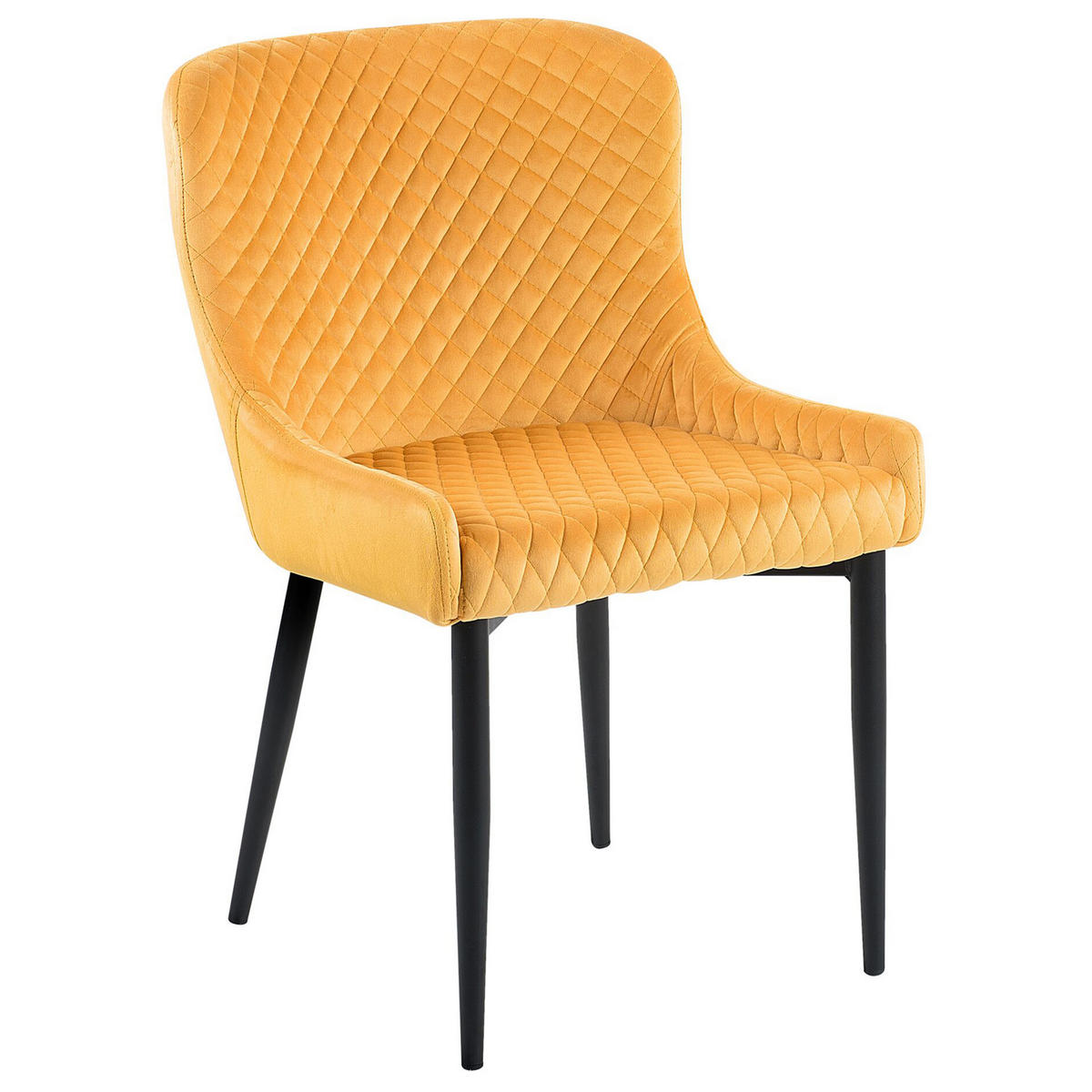 ÉTKEZŐSZÉK 2 darabos Szett Bársony Sárga Solano - sárga, textil/fém (51/82/52cm) - Beliani