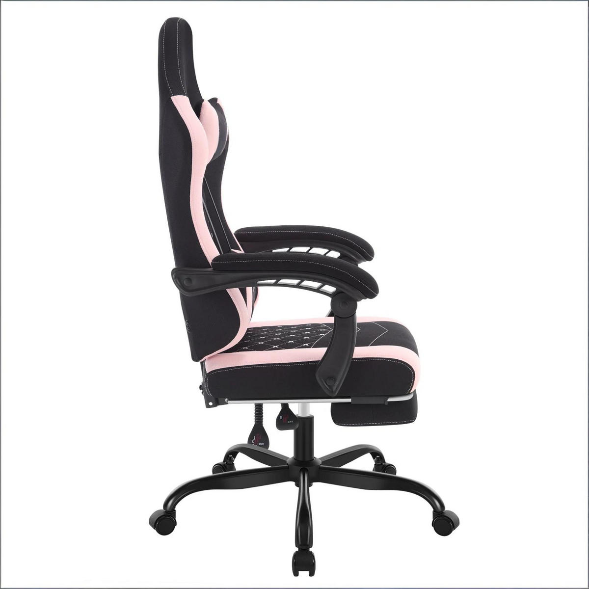 GAMINGSTUHL Schwarz/Pink 70/70/127 cm - Schwarz, Metall (70/127/70cm) - PANGIVO