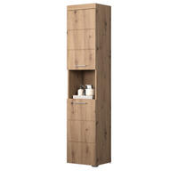 HOCHSCHRANK Asteiche 37 x 190 cm, Badschrank 2-türig - Eichefarben, Holzwerkstoff/Kunststoff (37/190/31cm) - Top.Furn
