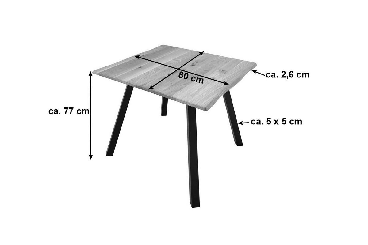 ESSTISCH EDIK - Beige/Schwarz, Holz/Metall (80/80/77cm) - SAM