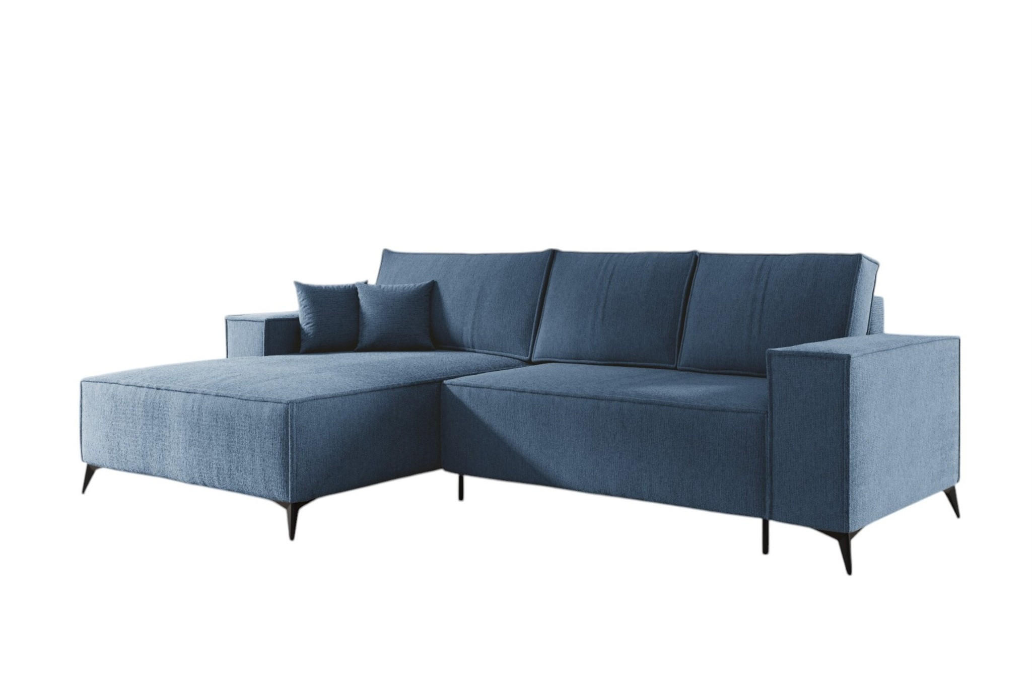 ECKSOFA Fiore - Dunkelblau, Holzwerkstoff/Textil (294/185cm) - Fun Möbel