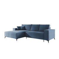 ECKSOFA Fiore - Dunkelblau, Holzwerkstoff/Textil (294/185cm) - Fun Möbel
