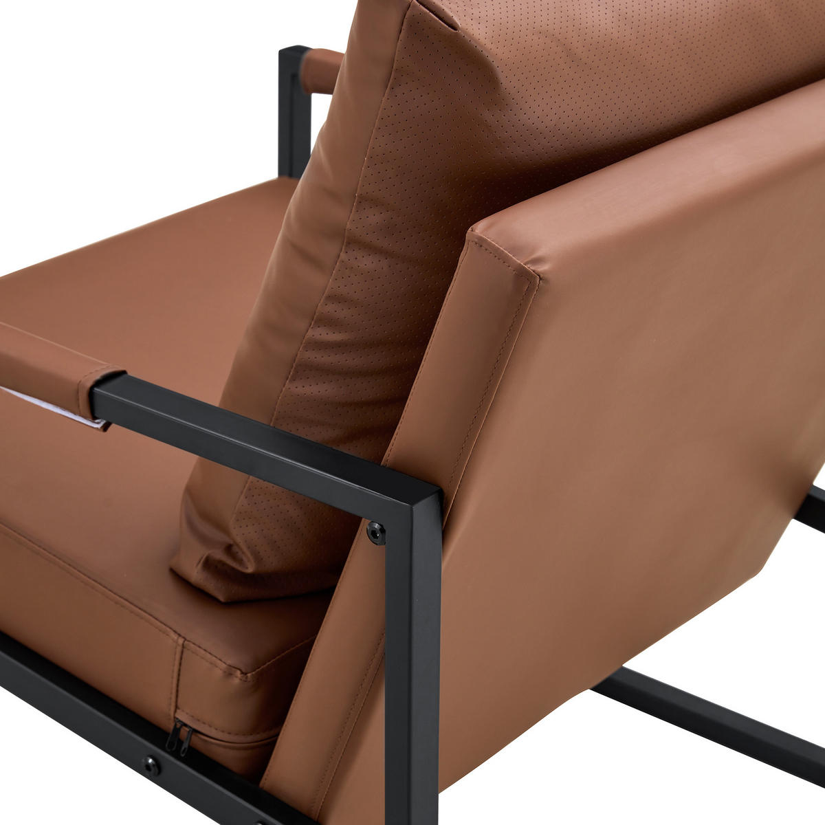 SESSEL mit schwarzem Metallrahmen, DE-42370, Braun - Braun, Metall (75.5/75.2/68.6cm) - ComfortXL