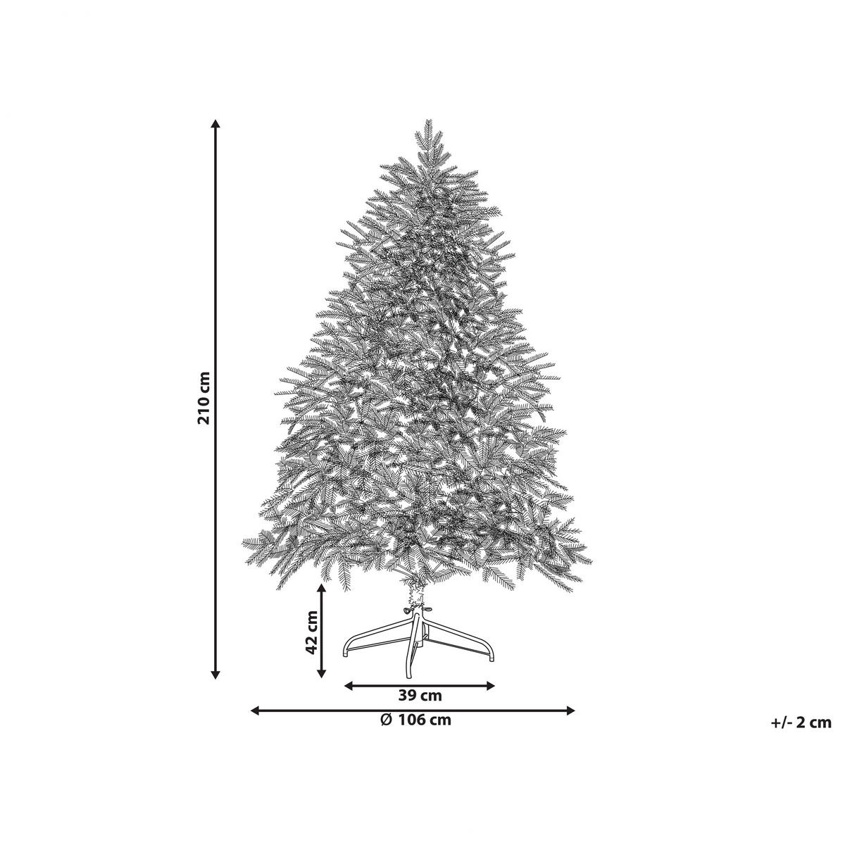 WEIHNACHTSBAUM 210 cm Grün Fiddle - Grün, Kunststoff (210cm) - Beliani