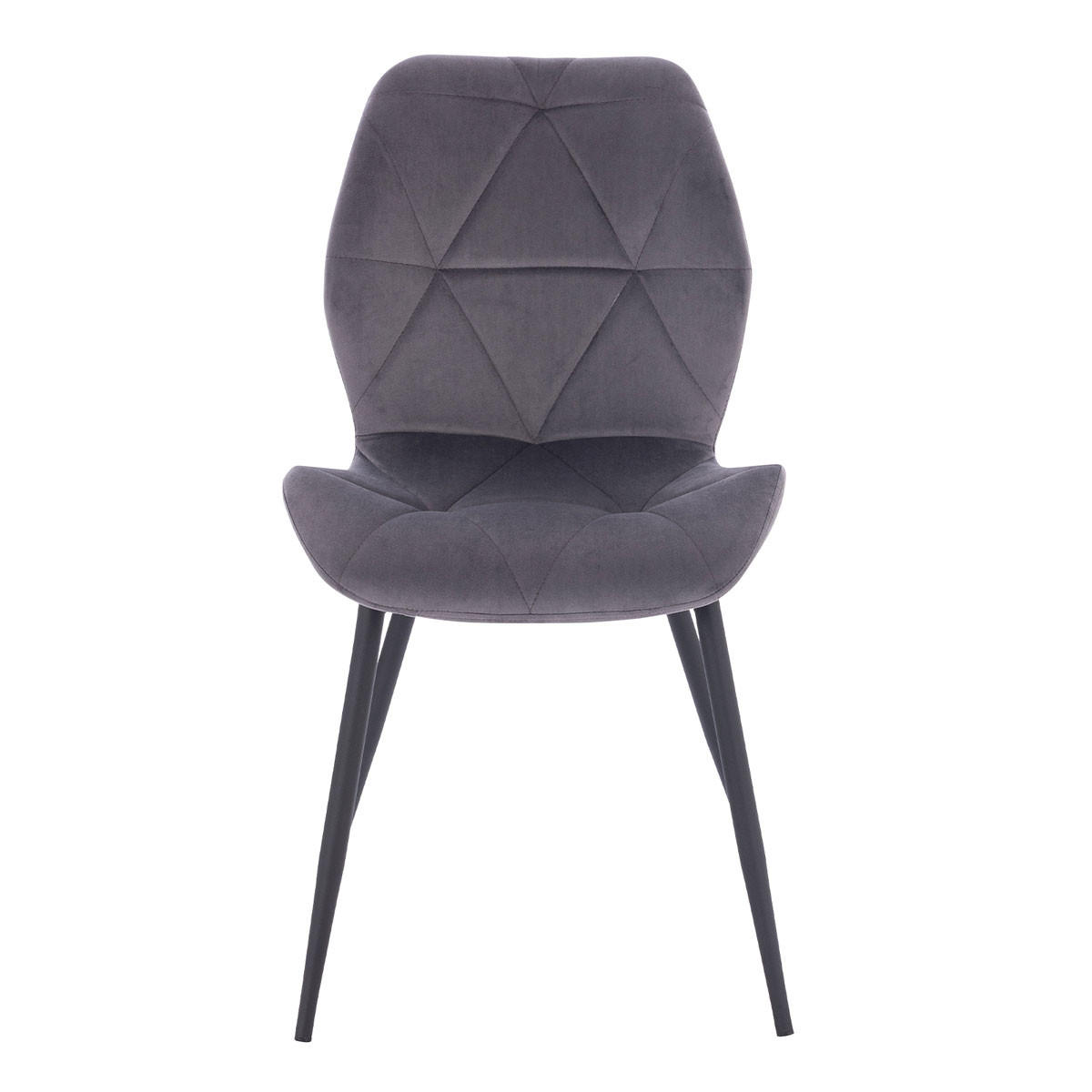 ESSZIMMERSTUHL JAMIE 2er Set Samt Dunkelgrau - Anthrazit/Schwarz, Textil (47/84/48cm) - SVITA