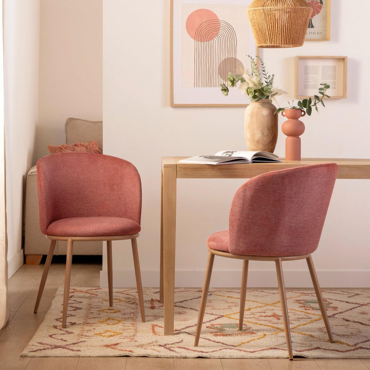 ESSZIMMERSTUHL Nolan Terrakotta / Orange 51 cm x 80 cm - Terracotta, Textil (51/80/57cm)