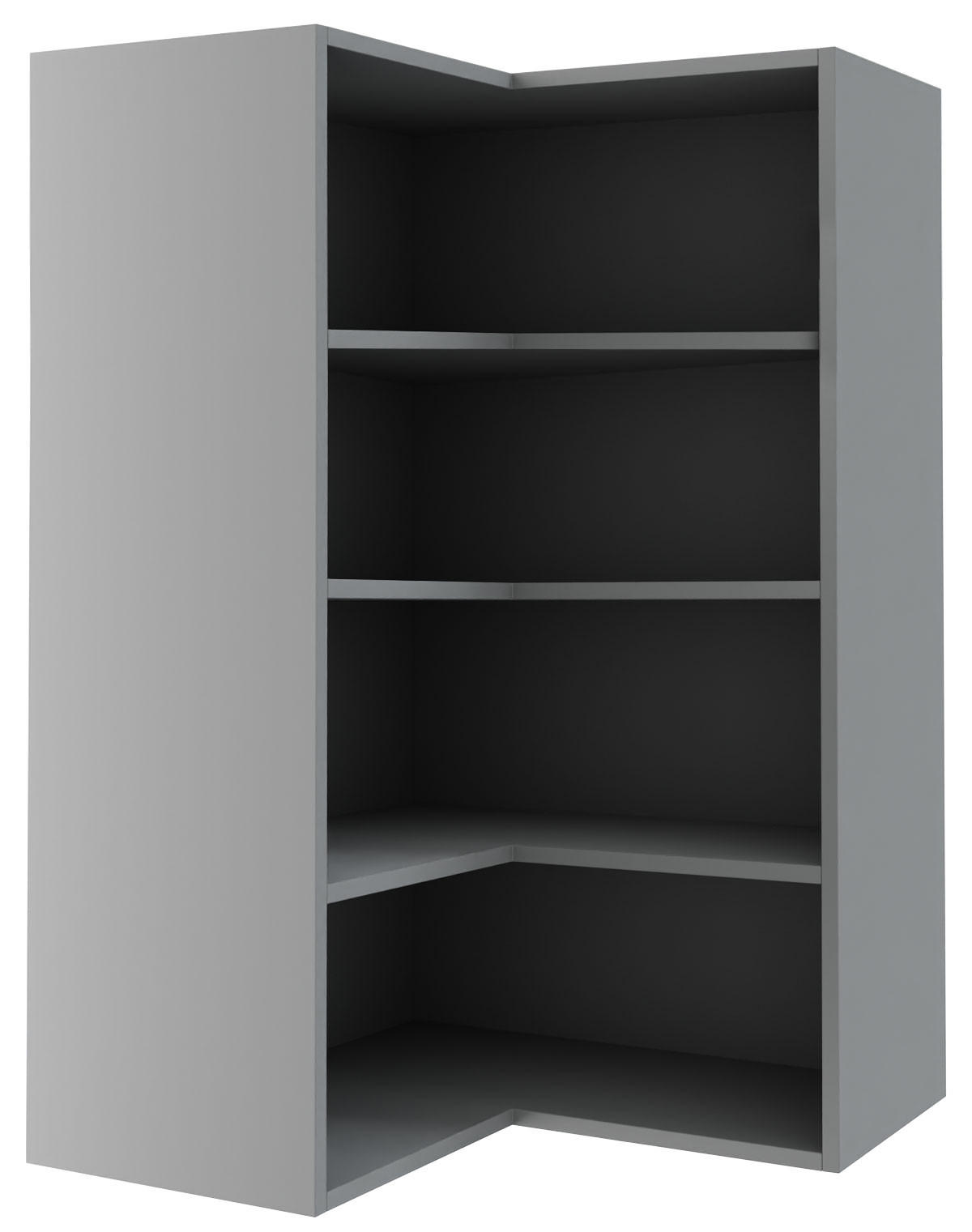 ECKHÄNGESCHRANK Bonn W14/60 Eiche Artisan / graphit matt 60 / 60 / 96cm - Graphitfarben/Eiche Artisan, Holz/Holzwerkstoff (60/96/60cm) - Feldmann-Wohnen