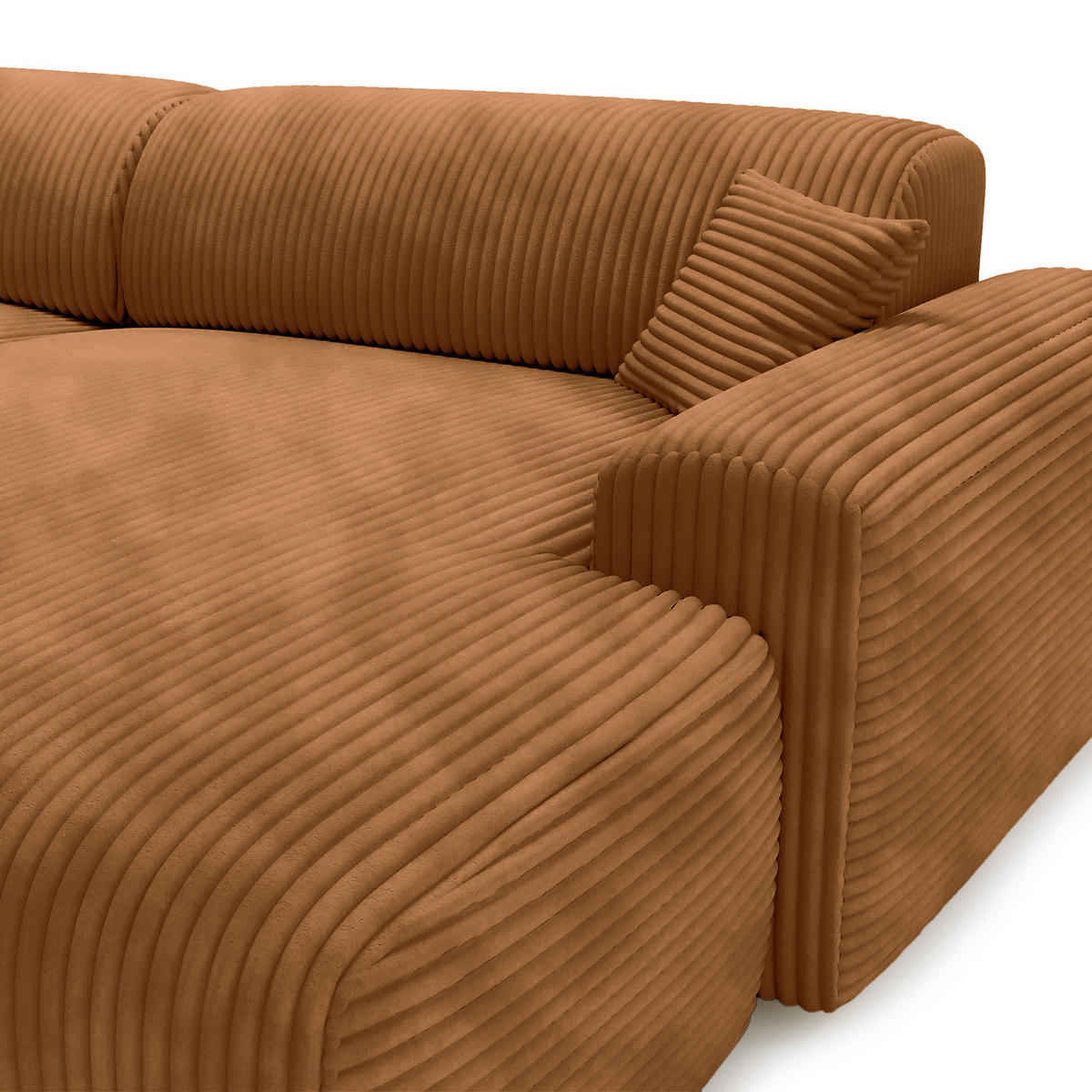 ECKSOFA mit Longchair - Cord - Schwarz/Braun, Kunststoff/Textil (284/178cm) - home24