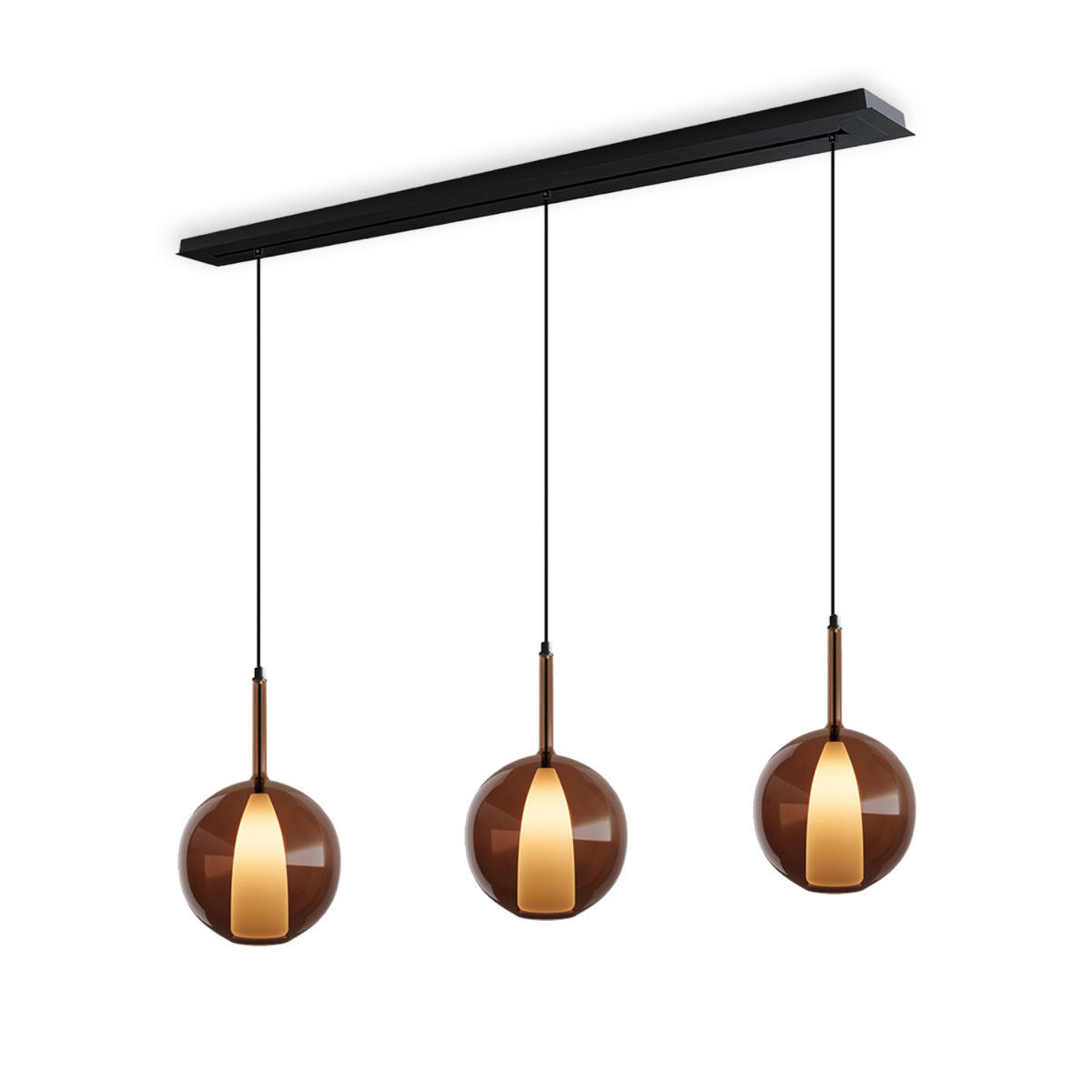 HÄNGELEUCHTE Belluna Braun Ø 24cm - Braun, Glas (24/24/45cm) - s.luce