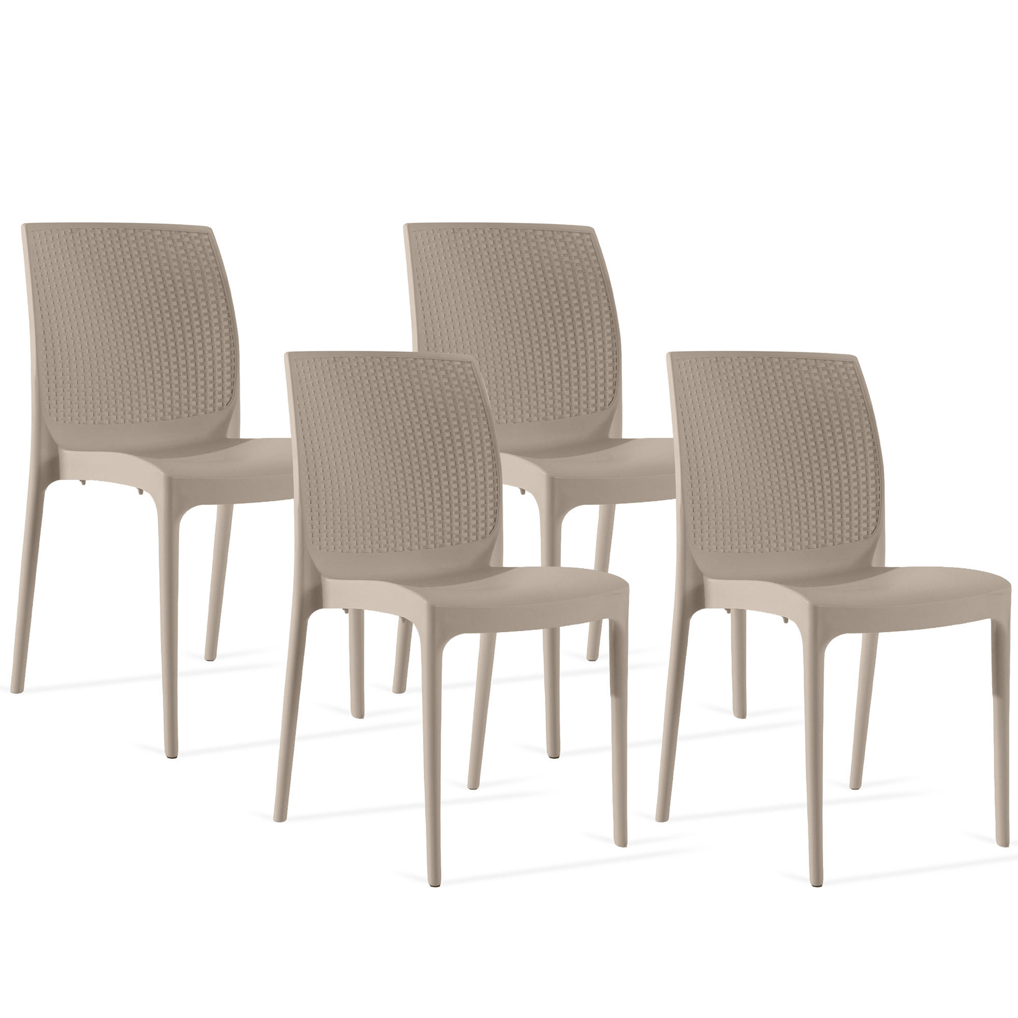 GARTENSTUHL RANTU 4-tlg, Beige - Beige, Kunststoff (45/84/55cm) - KONSIMO®