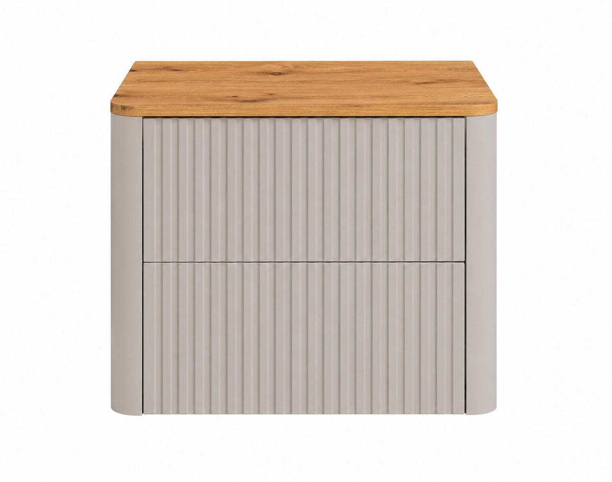 BADEZIMMERSCHRANK: Kaschmir, Platte Craft-Eiche, 60,8 x 44,2 x 50 cm - Kaschmir/Eichefarben, Holzwerkstoff (60.8/48.4/44.2cm) - 3XE LIVING
