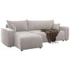 ECKSOFA Pianoni Hellbeige Cordbezug - Ecru/Schwarz, Kunststoff/Textil (244/140cm) - Selsey