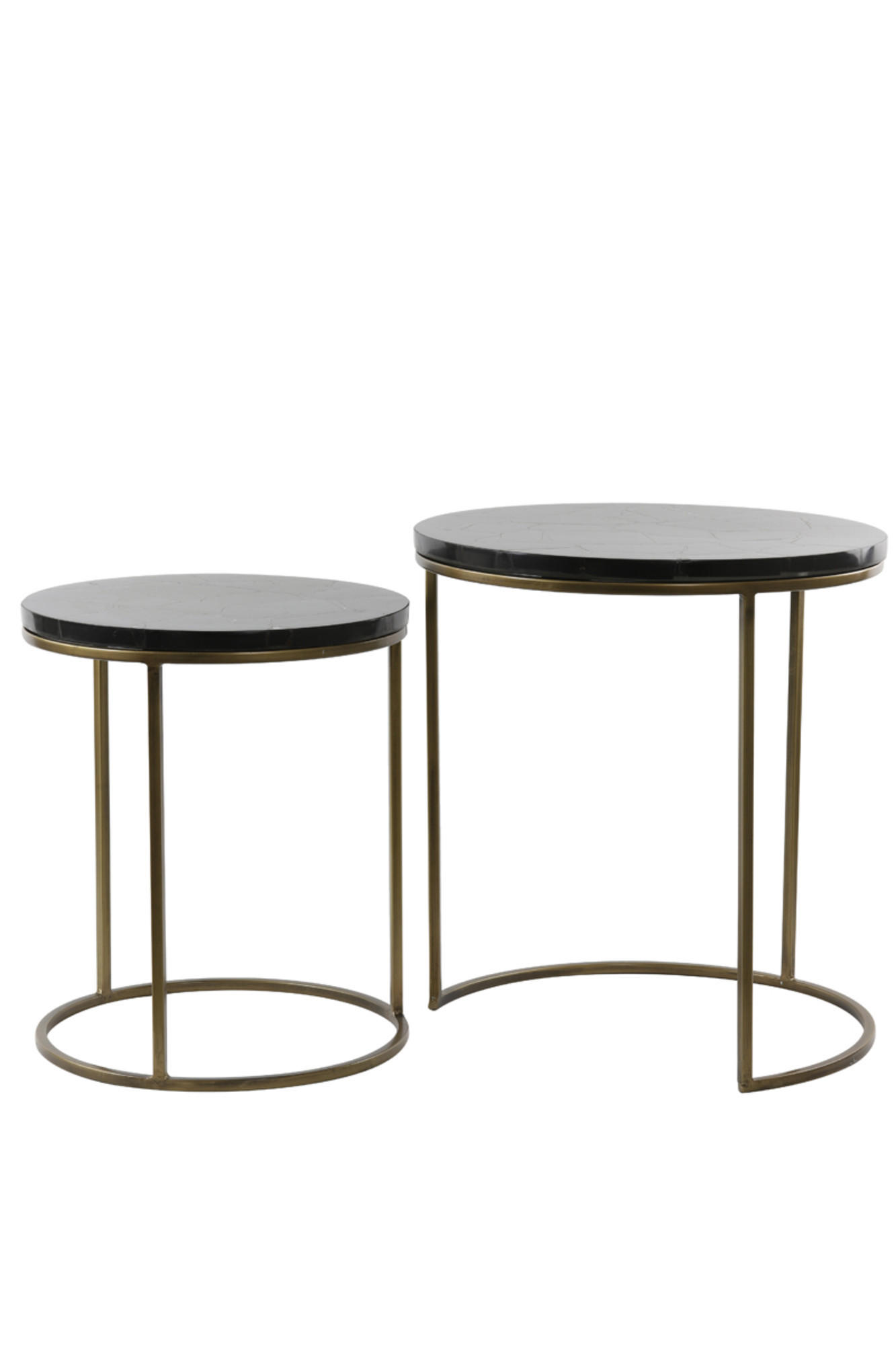 BEISTELLTISCH Sobrina Schwarz Ø50/52 cm 2er-Set - Schwarz, Metall (50/50/52cm) - Light & Living
