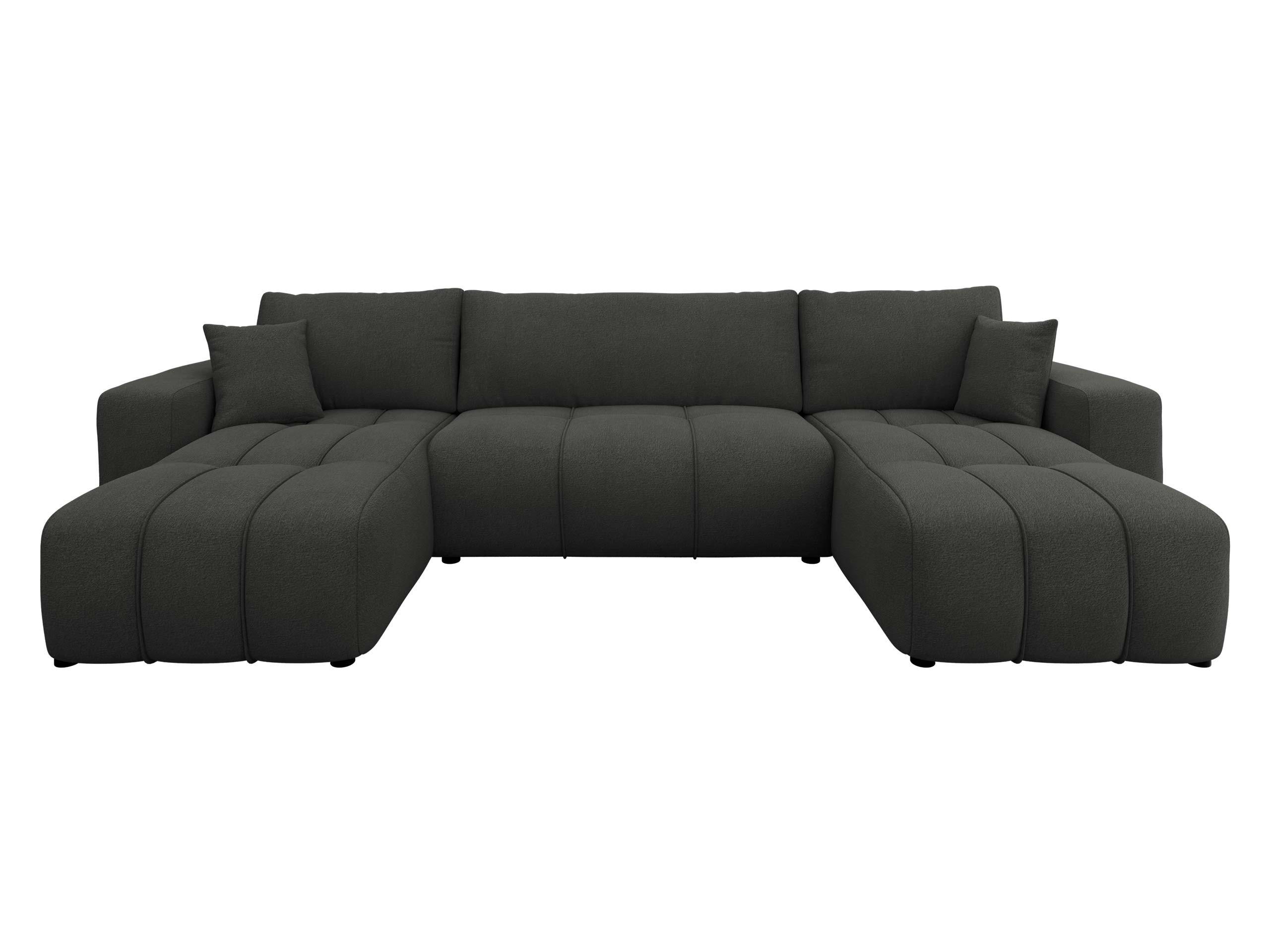 WOHNLANDSCHAFT Furyn U - Schwarz, Holz/Kunststoff (312/82/145cm) - MIRJAN24