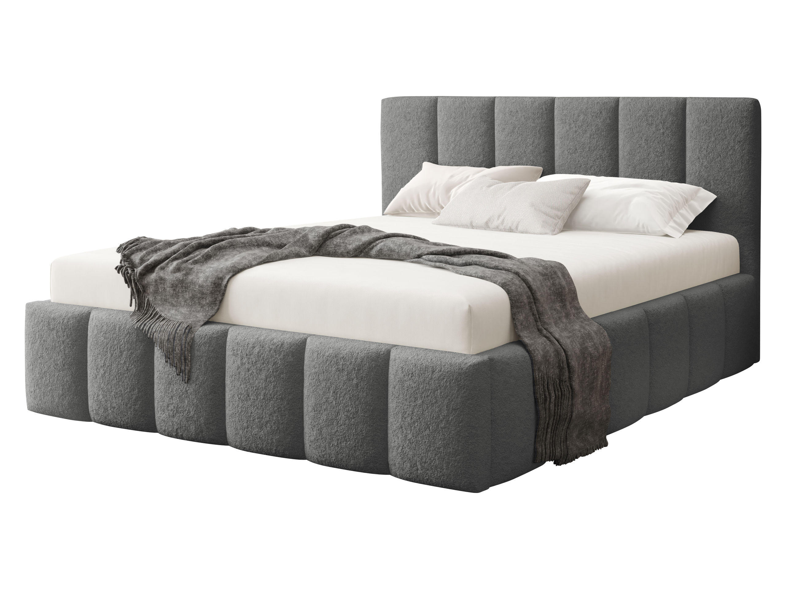 POLSTERBETT Lunaro - Grau, Holz/Textil (160/200cm) - MIRJAN24