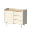 KOMMODE Velina Creme 100 x 82 cm mit 3 Schubladen und 1 Tür - Eichefarben/Creme, Holzwerkstoff (100/82/40cm) - Vicco