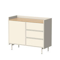 KOMMODE Velina Creme 100 x 82 cm mit 3 Schubladen und 1 Tür - Eichefarben/Creme, Holzwerkstoff (100/82/40cm) - Vicco