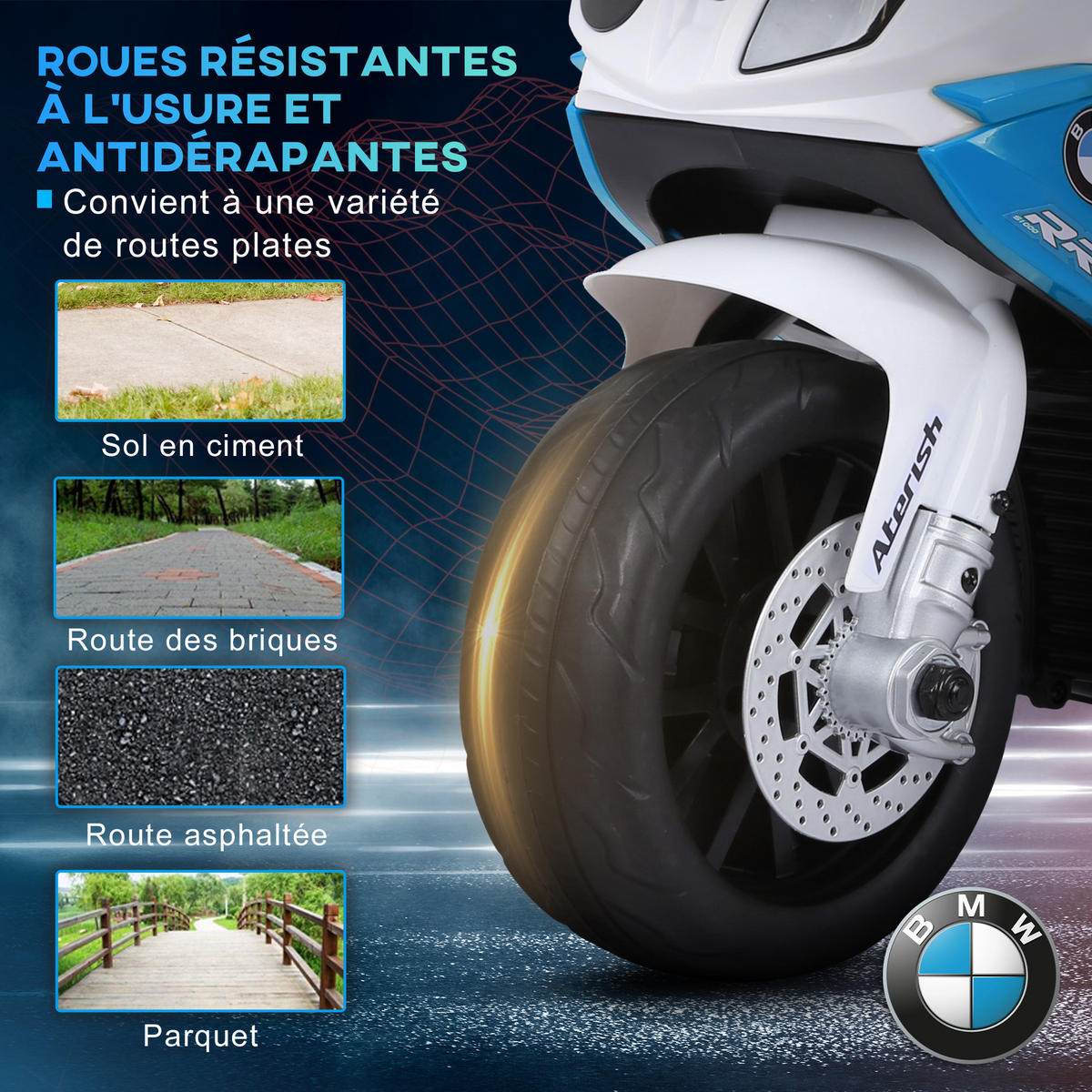 ELEKTRO-MOTORRAD DE-13114 3 Räder Blau - Blau, Kunststoff (66/37/44cm) - ComfortXL