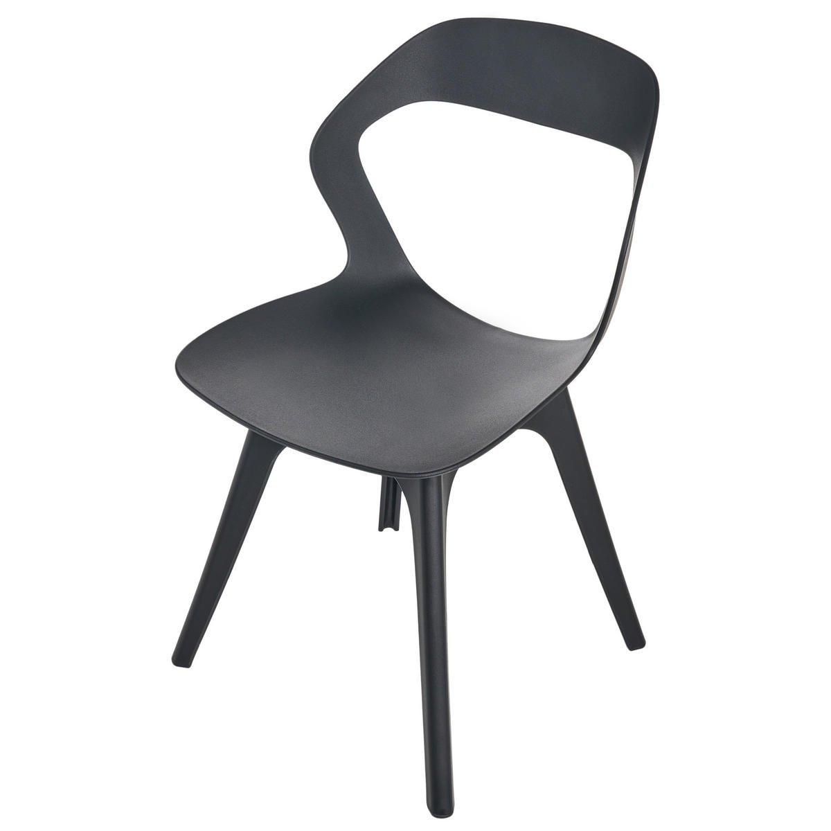 GARTENSTUHL 4er-Set Schwarz Lachania - Schwarz, Kunststoff (47/80/45cm) - Beliani