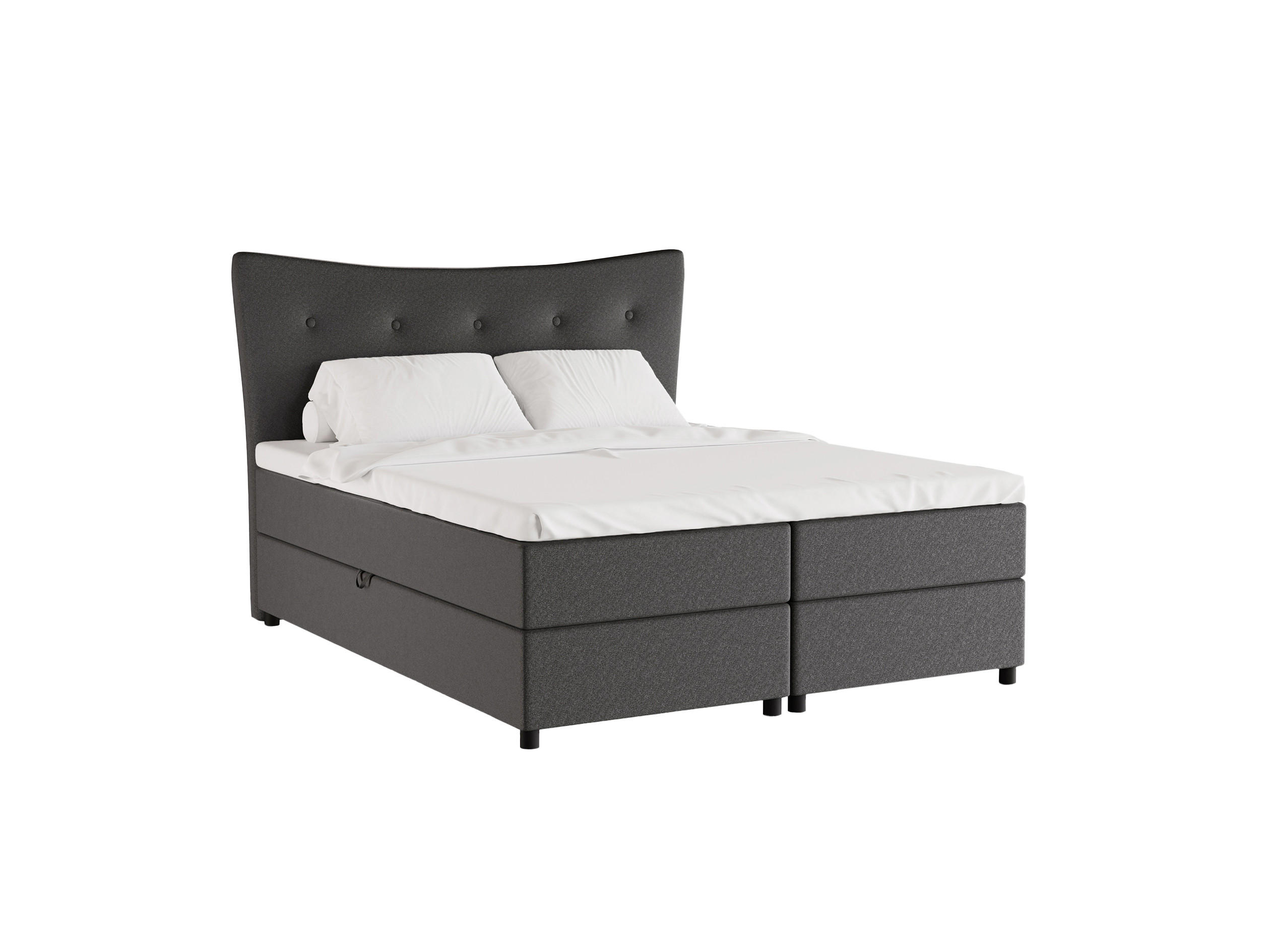 BOXBETT Nevada 160 x 200 cm Doppelbett mit hochwertiger Bonell-Matratze und Topper - hellgrau - Hellgrau, Holz (160/200cm) - Homesy