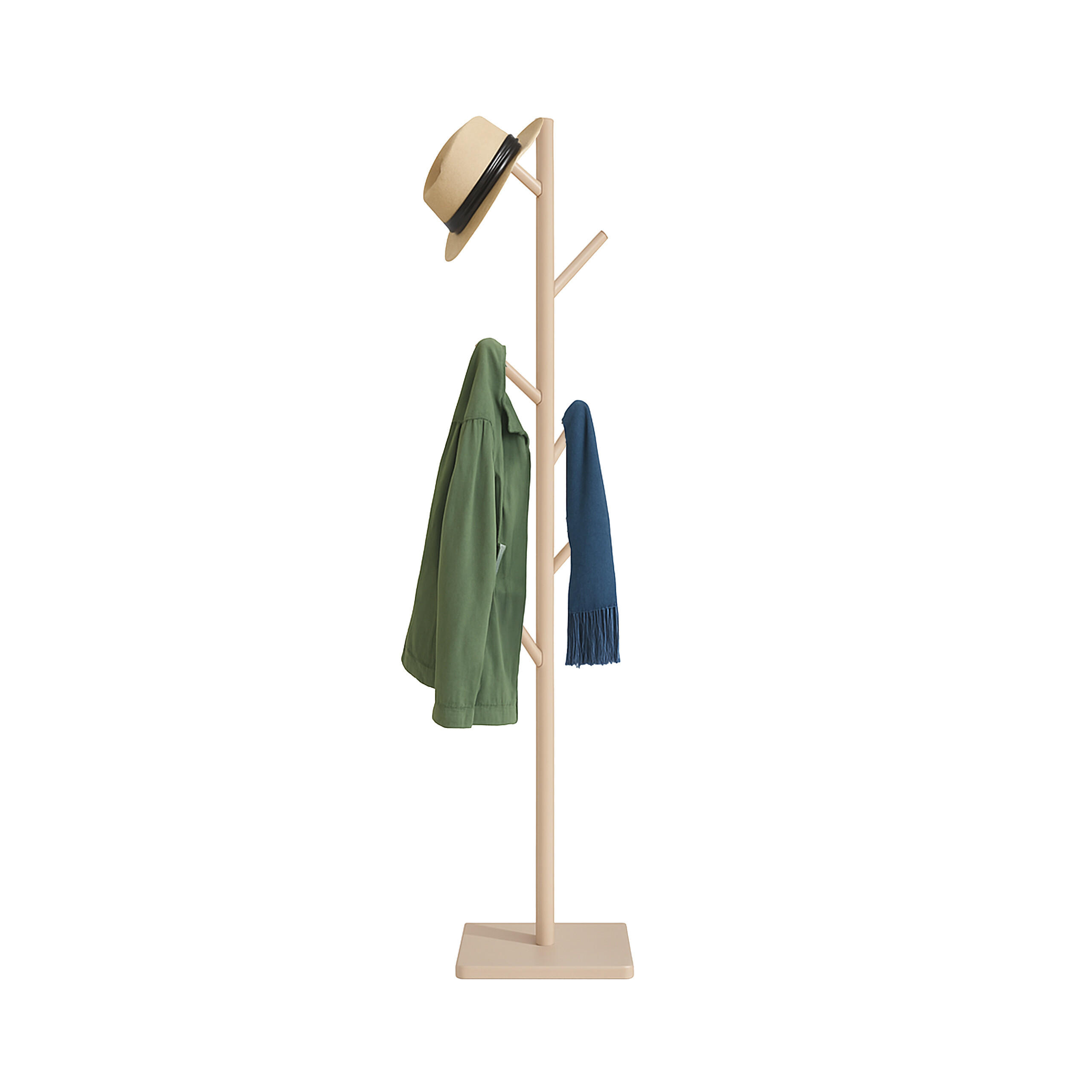GARDEROBENSTÄNDER - Beige, Holz/Holzwerkstoff (30/177/30cm) - Relaxdays