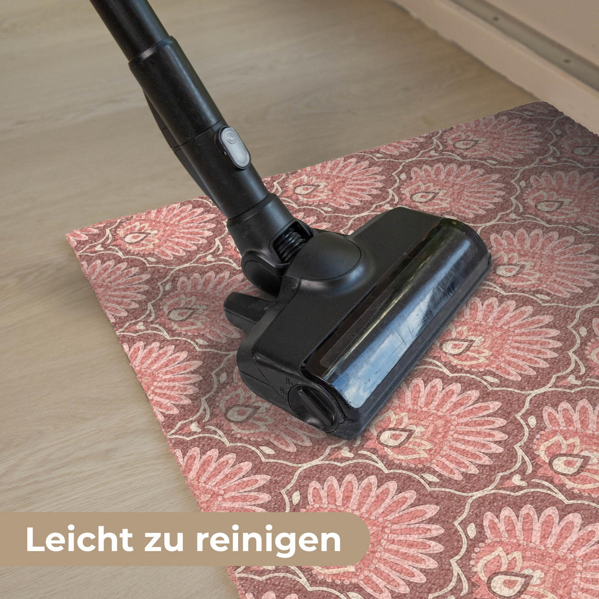 FUSSMATTE Fächermotiv - Muster - Rosa 90x60 cm - Altrosa, Kunststoff (90/0.4cm) - MuchoWow