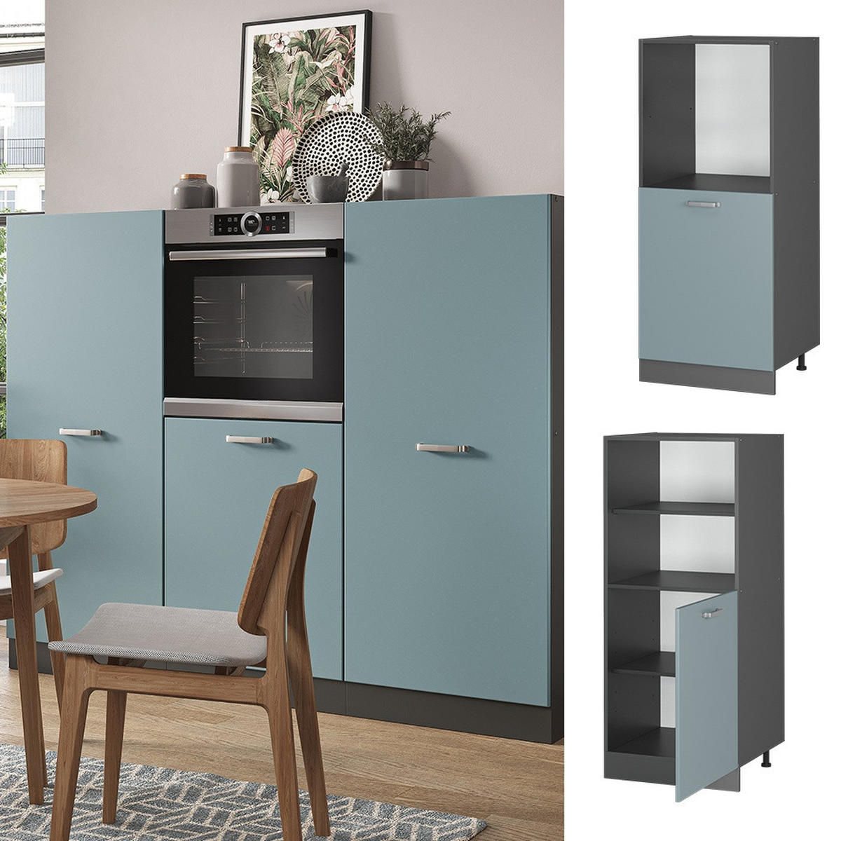 DULAP DE TRANSFORMARE A SOBEI R-Line Albastru-gri 60 cm - gri albastru/antracit, compozit lemnos (60/143/57cm) - Vicco