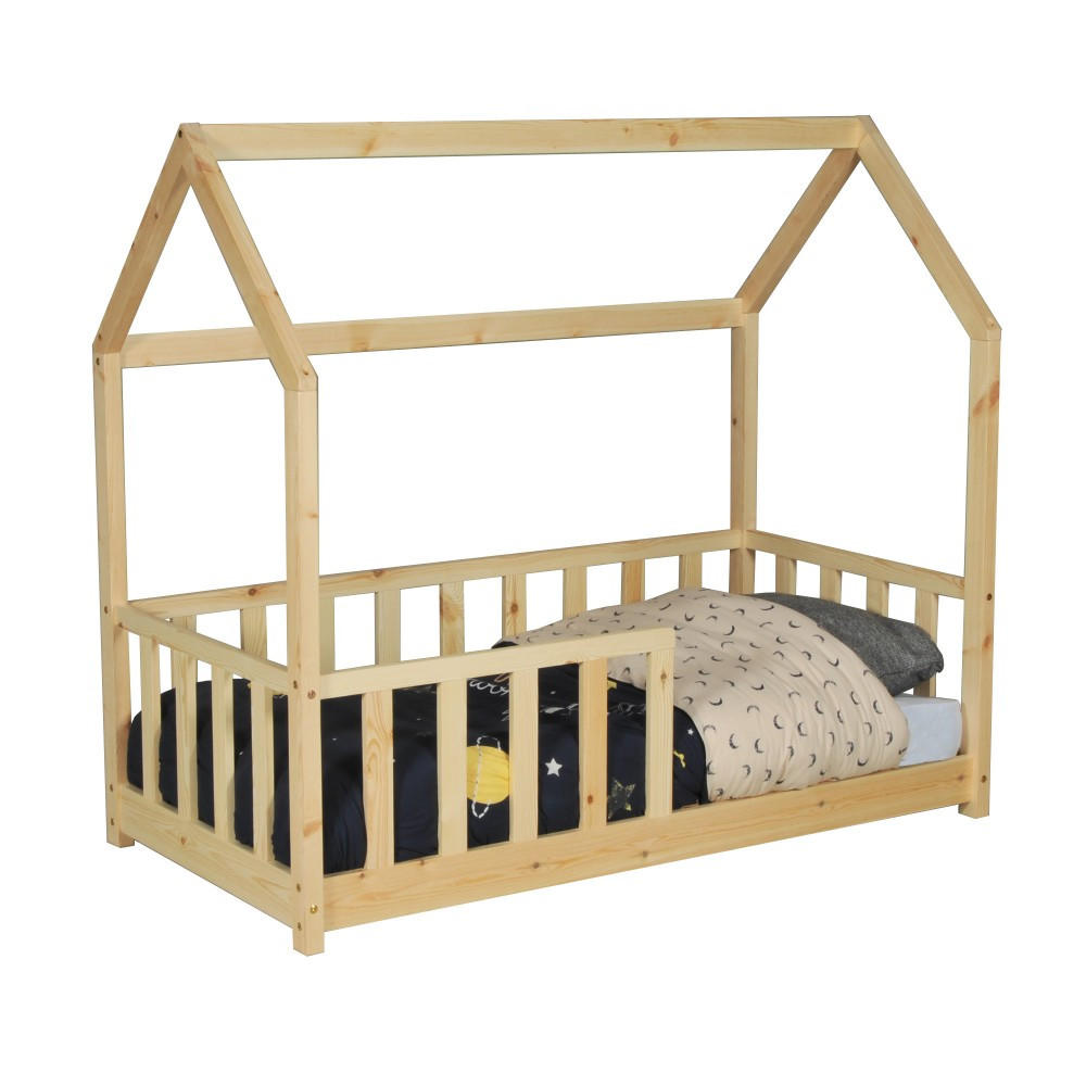 HAUSBETT KIWI mit Lattenrost / Kinderbett 70x140 - Naturholz - Naturfarben, Holz (70/140cm) - Weber Industries