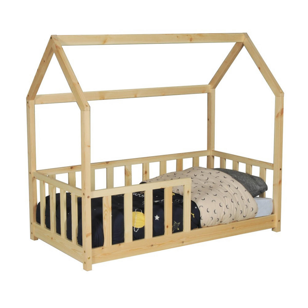 HAUSBETT KIWI mit Lattenrost / Kinderbett 70x140 - Naturholz - Naturfarben, Holz (70/140cm) - Weber Industries