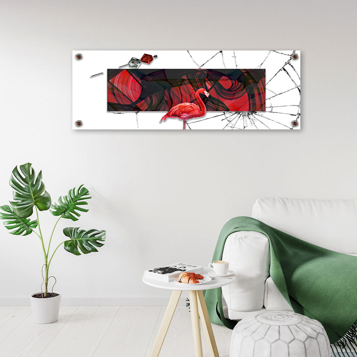 KUNSTDRUCK Rot 150/50 cm - Rot, Textil (150/50cm) - KUNSTLOFT