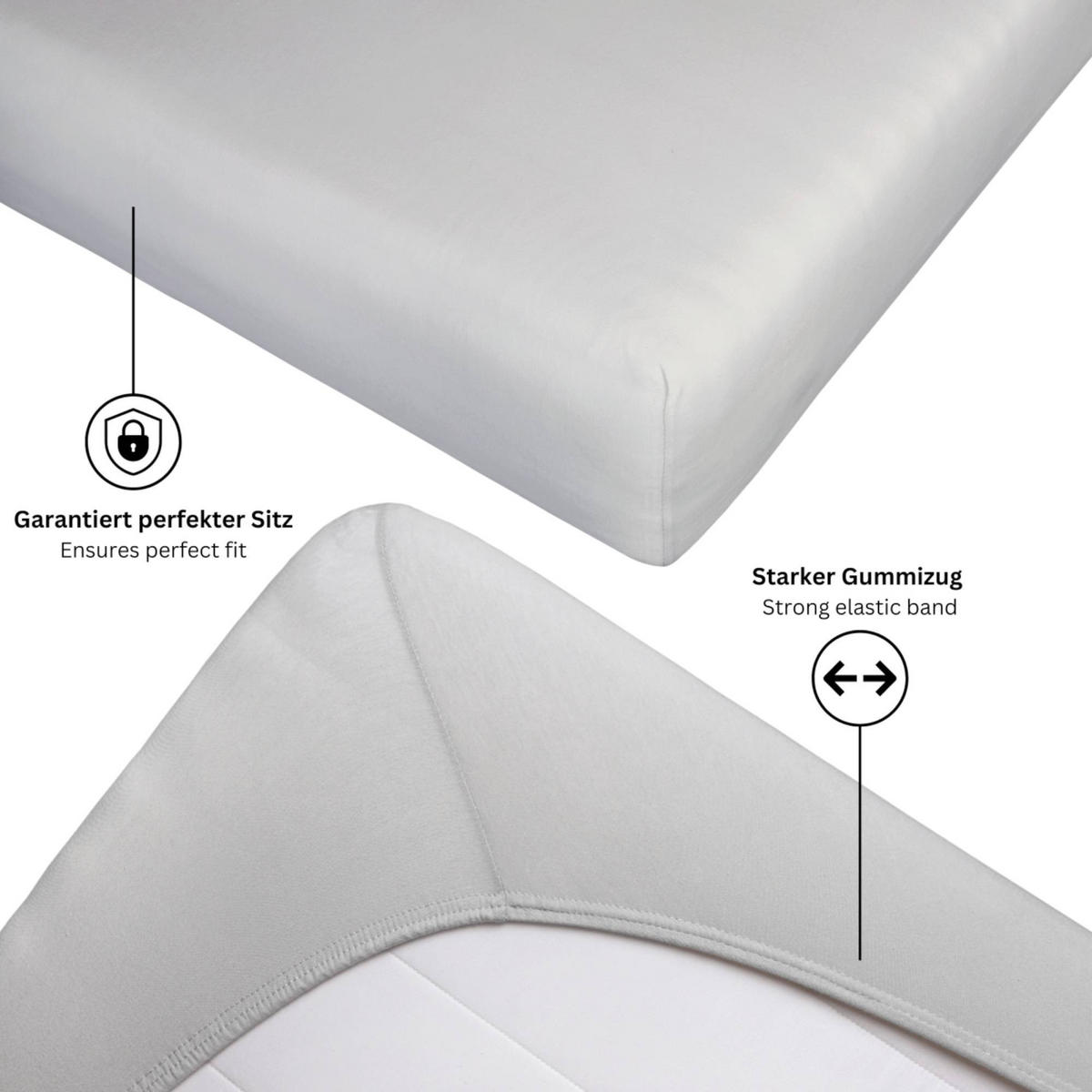 SPANNBETTLAKEN BASIC - Hellgrau, Textil (150/200cm) - Schöner Wohnen