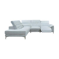 ECKSOFA Tucano Echtleder mit 1 x Relaxfunktion Weiß - Weiß, Leder/Metall (232/258cm)