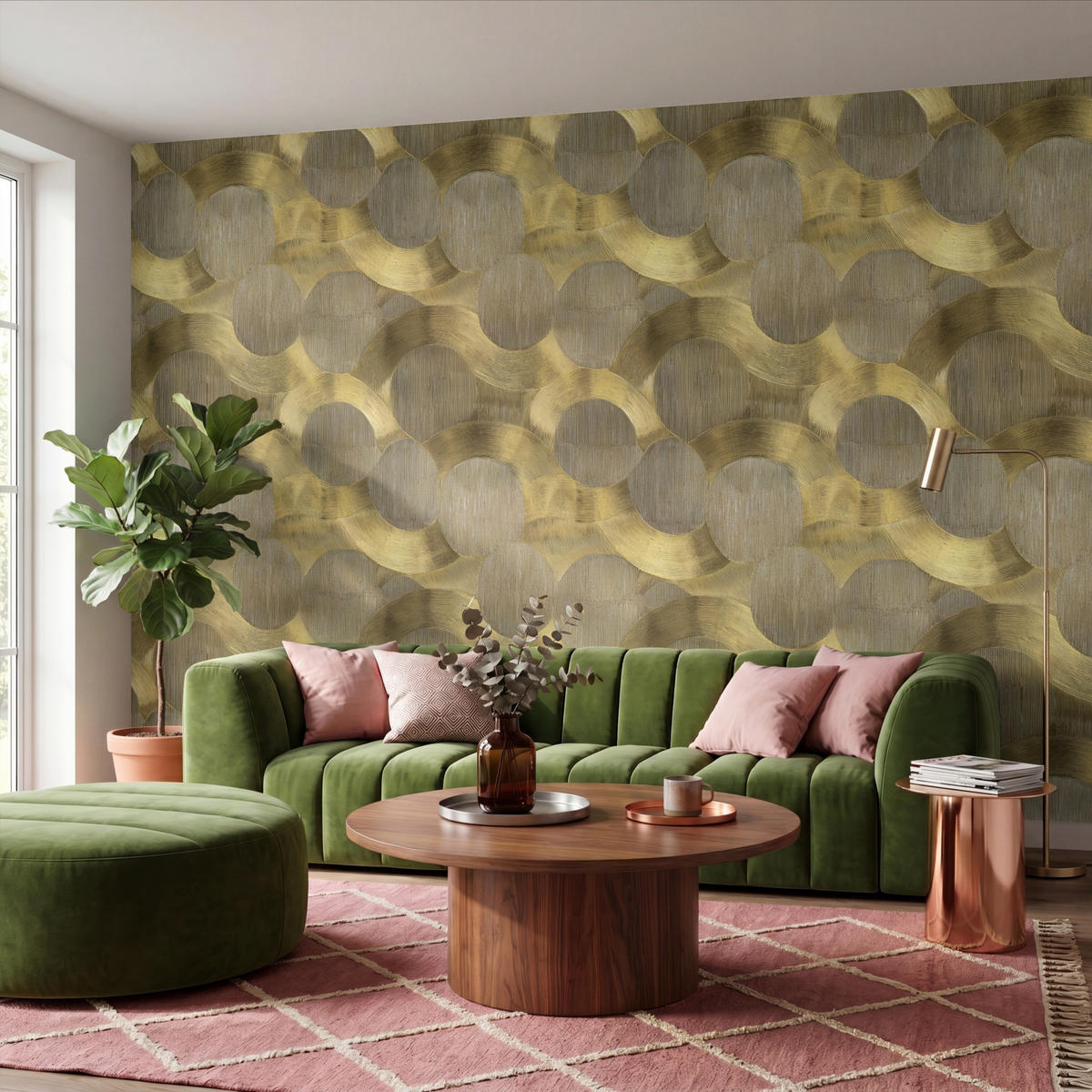 TAPETE - Modern - Geometrisch - Gold - 400x260 cm - Goldfarben, Papier (400/260cm) - OnlyWow