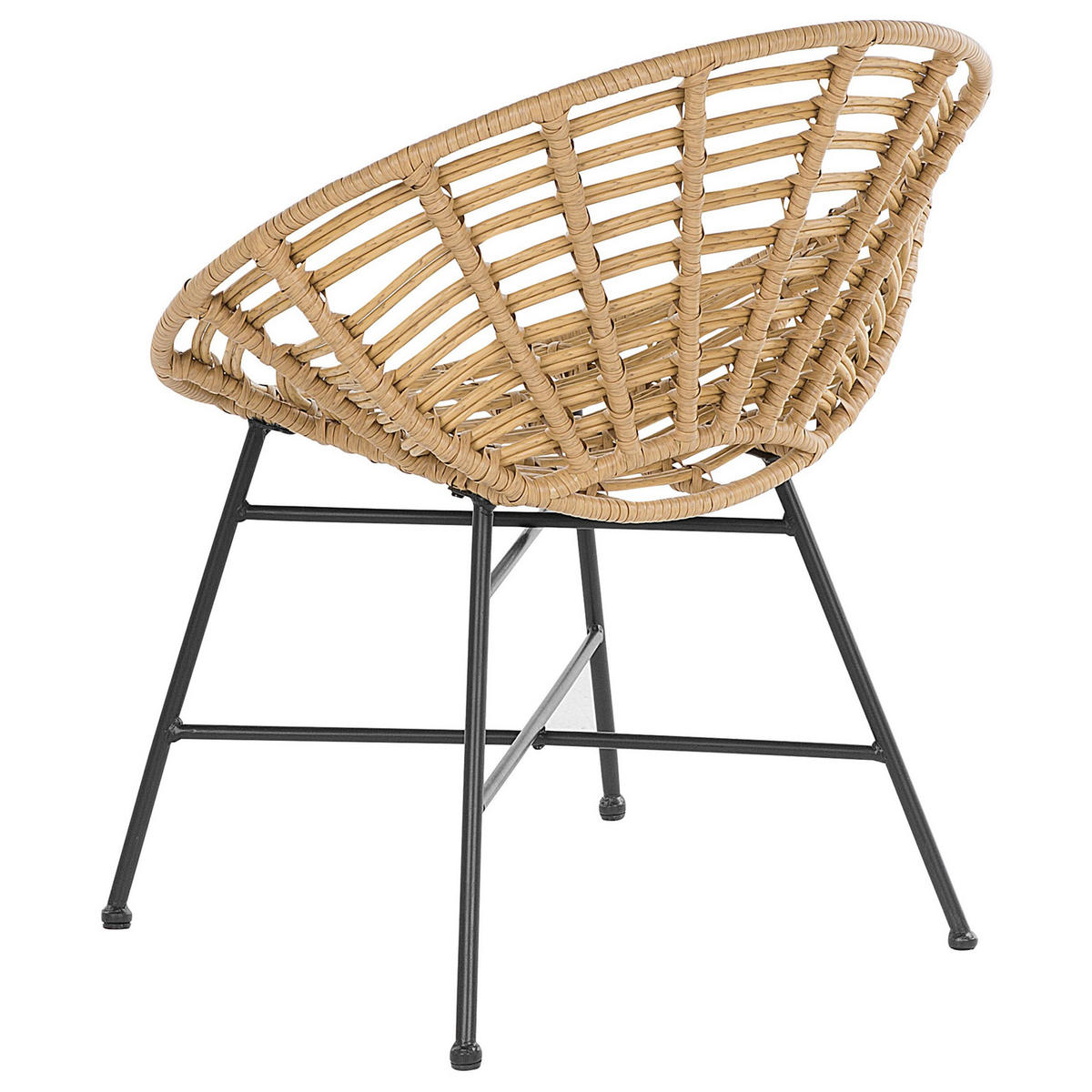 RATTANSTUHL 2er-Set PE beige Acerra - Beige, Kunststoff (71/80/48cm) - Beliani