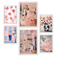 POSTER Set Mit 6 Warm Nach Hause In Vielseitiger Stil A3 & A4 Weißer Rahmen - Weiß, Papier (29/3cm) - Nacnic