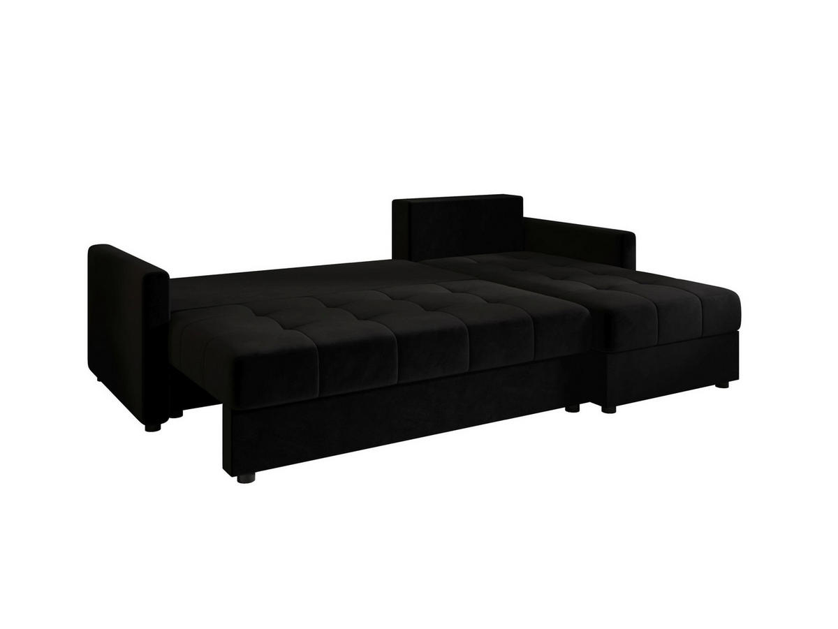 ECKSOFA MOS L BIS Itaka 15 Rechts mit Schlaffunktion - Schwarz, Textil (220/143cm) - Bedante