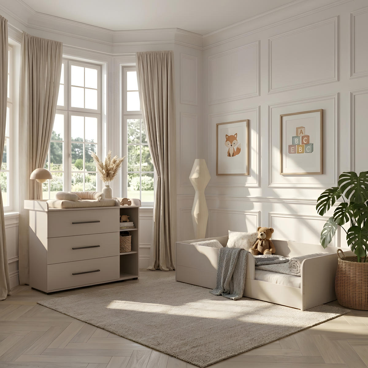 BODENBETT Essentials 120x200cm Cashmere - Hellbraun, Holzwerkstoff (120/200cm) - arthur berndt