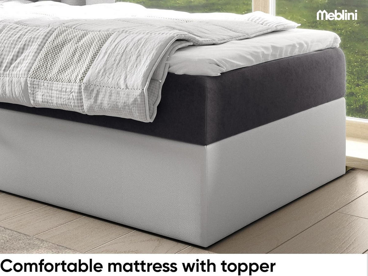 KINDERBETT GARETH 1 - Dunkelgrau/Weiß, Holzwerkstoff (102/212cm) - Meblini