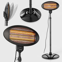 ZÁŘIČ Černý infračervený stojanový nastavitelný 2000 W - černá, kov/plast (51/210/51cm) - Relaxdays