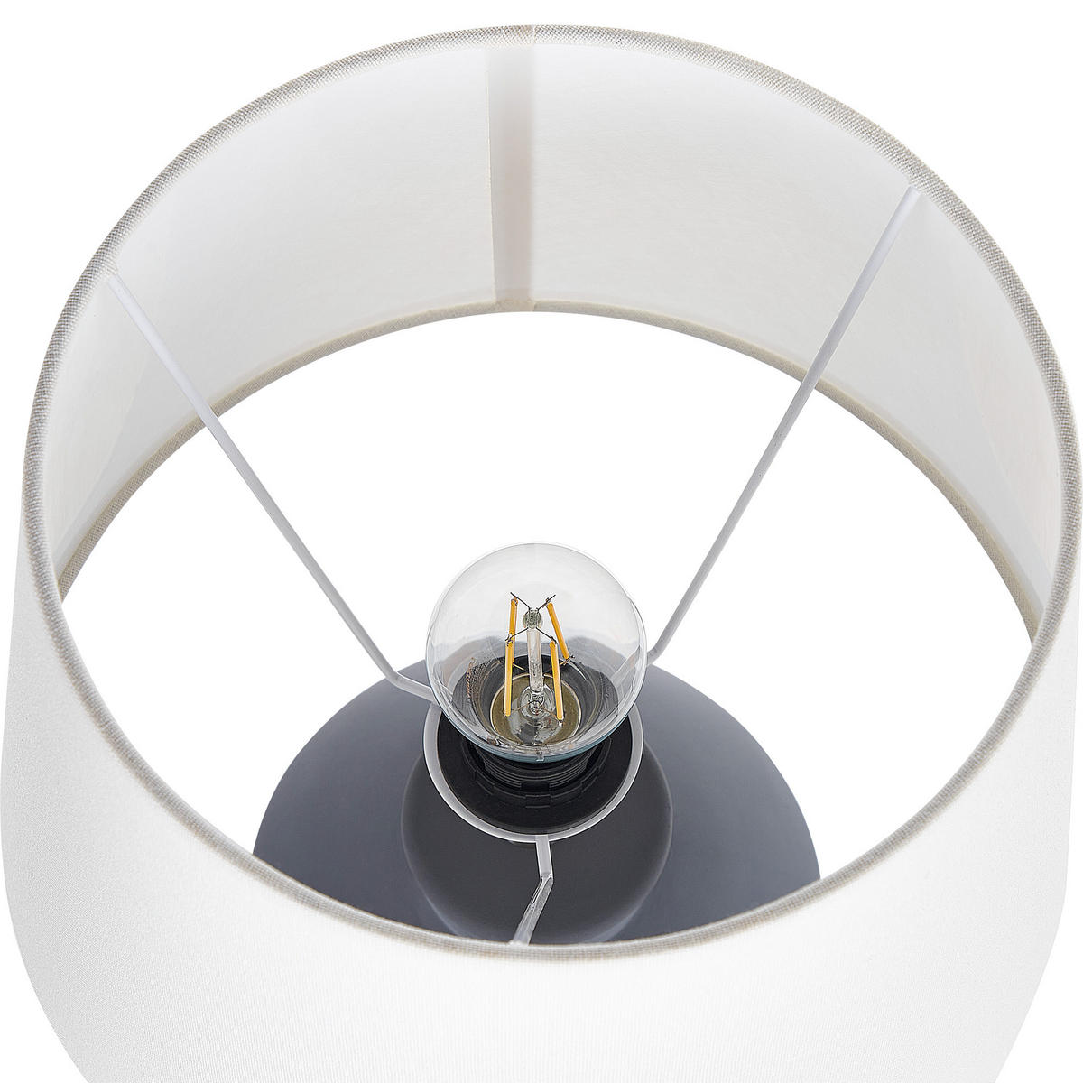 TISCHLAMPE Arcos 33/33/55 cm - Grau, Keramik (33/33/55cm) - Beliani