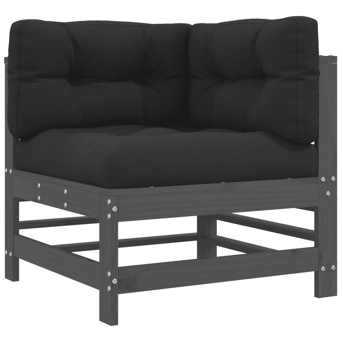 GARTENSOFA VYLOE 63.5/60/63.5 cm （2-SITZER） - Grau, Holz (63.5/60/63.5cm) - ZMH