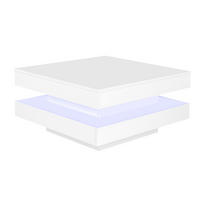 COUCHTISCH 70/70/36 cm Weiß aus Holzwerkstoff mit 360° drehbarer Tischplatte und LED-Lichtband - Weiß, Holzwerkstoff (70/70/36cm) - OKWISH