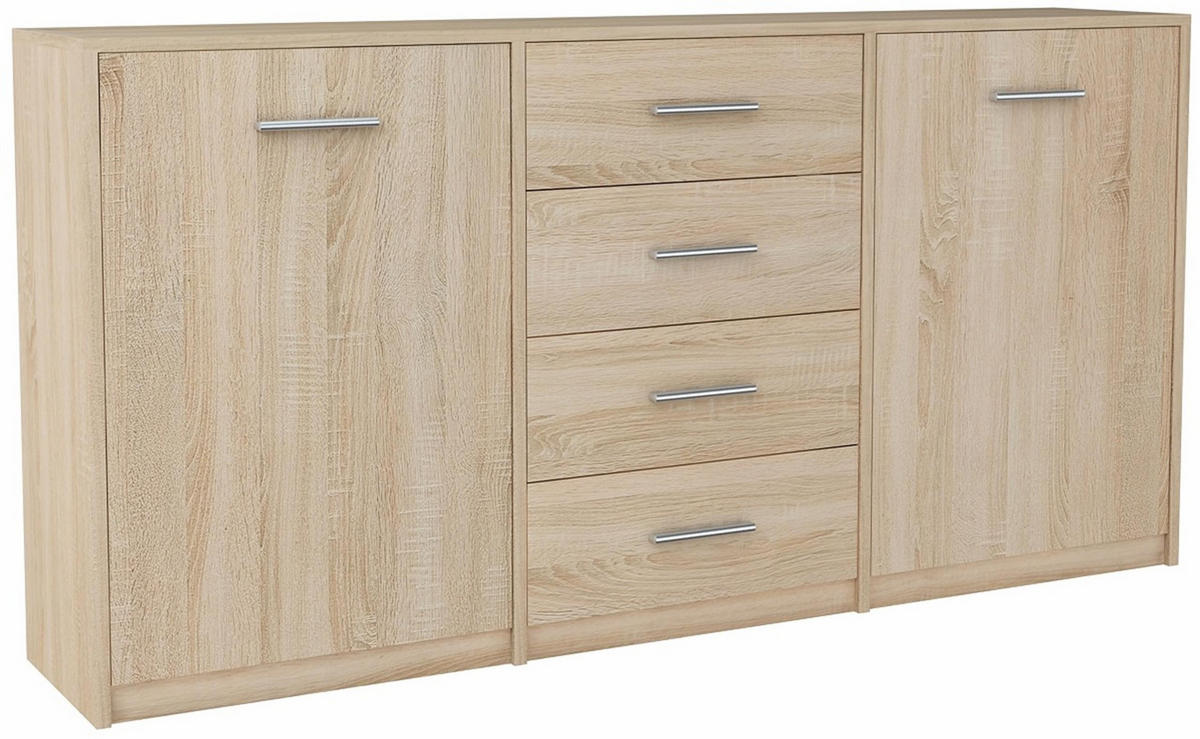 KOMMODE Bodo 2D4S Sonoma Eiche 177/35/75 cm - Sonoma Eiche, Holzwerkstoff (177/75/35cm)