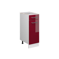 UNTERSCHRANK R-Line Bordeaux Hochglanz 30 cm mit Schublade, ohne AP - Bordeaux/Weiß, Holzwerkstoff (30/81.6/46cm) - Vicco