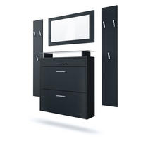 GARDEROBE Malea Front in Schwarz matt - Schwarz, Holzwerkstoff (180/180/23cm) - Vladon