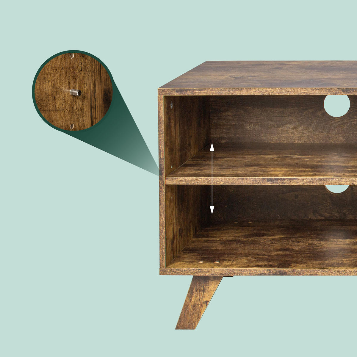 TV-LOWBOARD - Braun, Holzwerkstoff (140/50/40cm) - Relaxdays